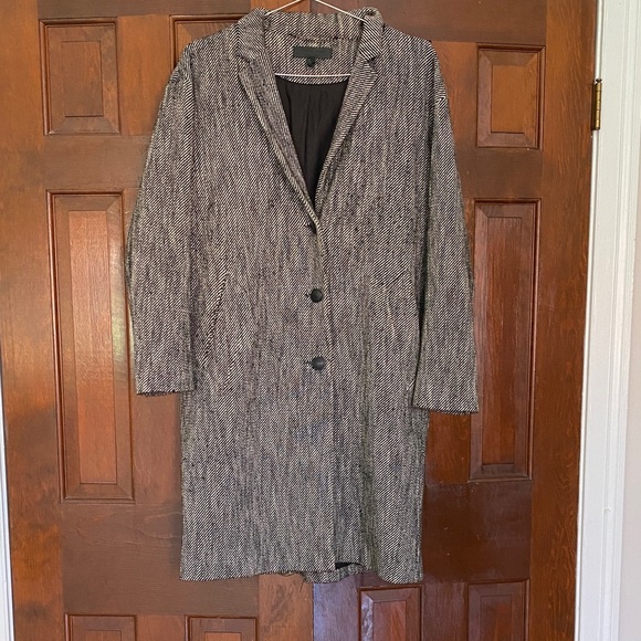 Rag & Bone Monochrome Herringbone Wool-blend Coat - Picture 1 of 4